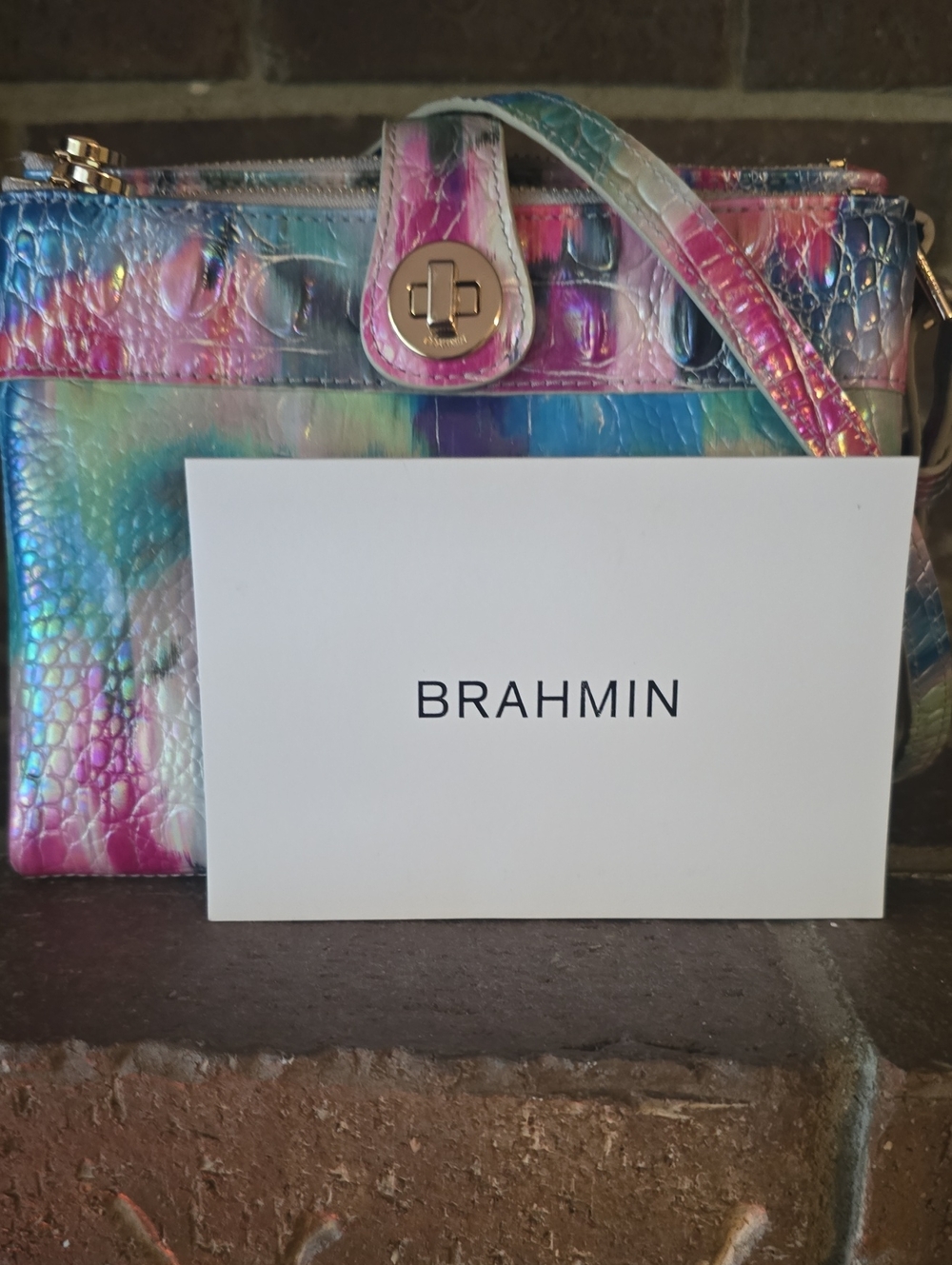 Brahmin Mina Crossbody Organizer Multicolor Melbourne Leather - Picture 2 of 9